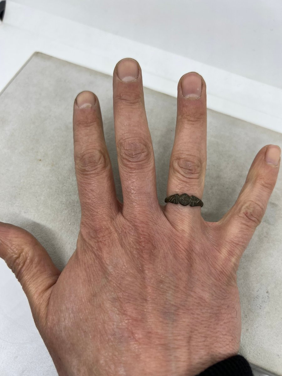 Anello Medioevale in bronzo XV sec.-photo-5