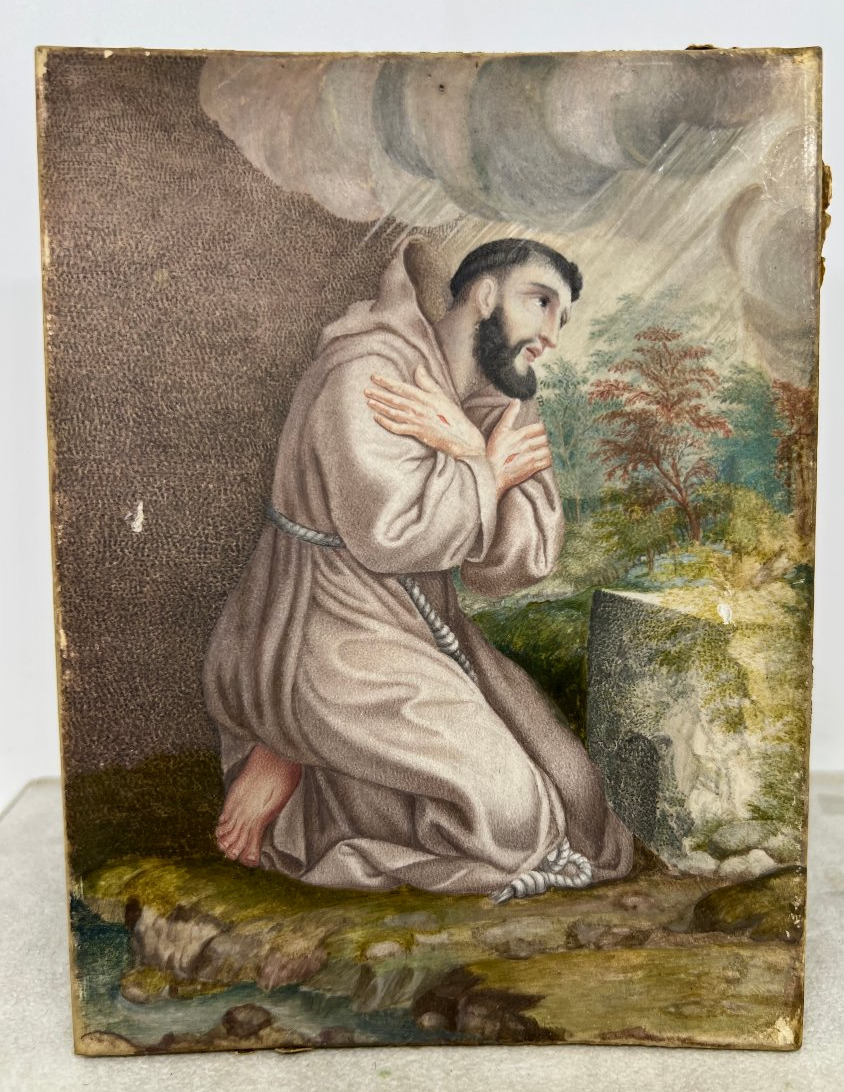 Tempera su pergamena del XVII sec