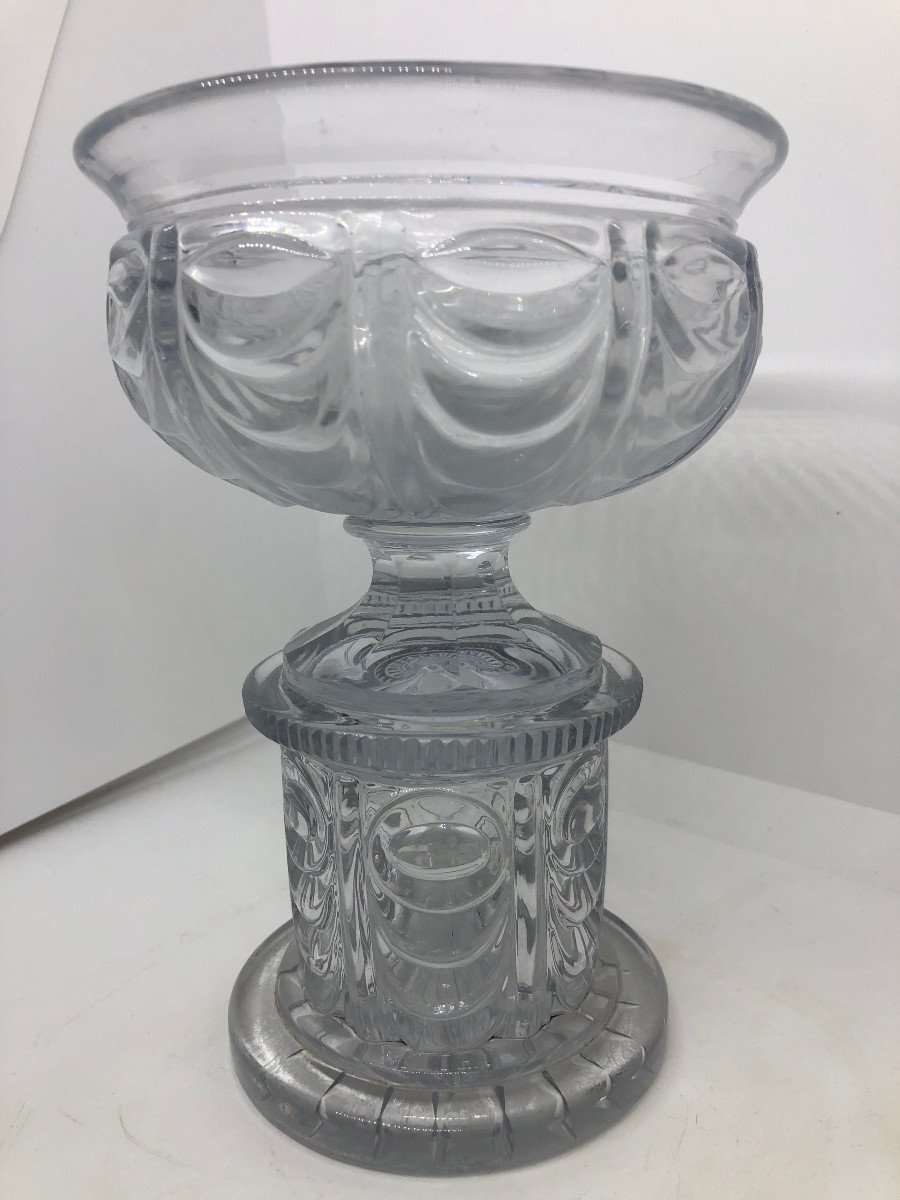 Coupe En Cristal Taille manifacture de Creusot o Baccarat Charles X -photo-4