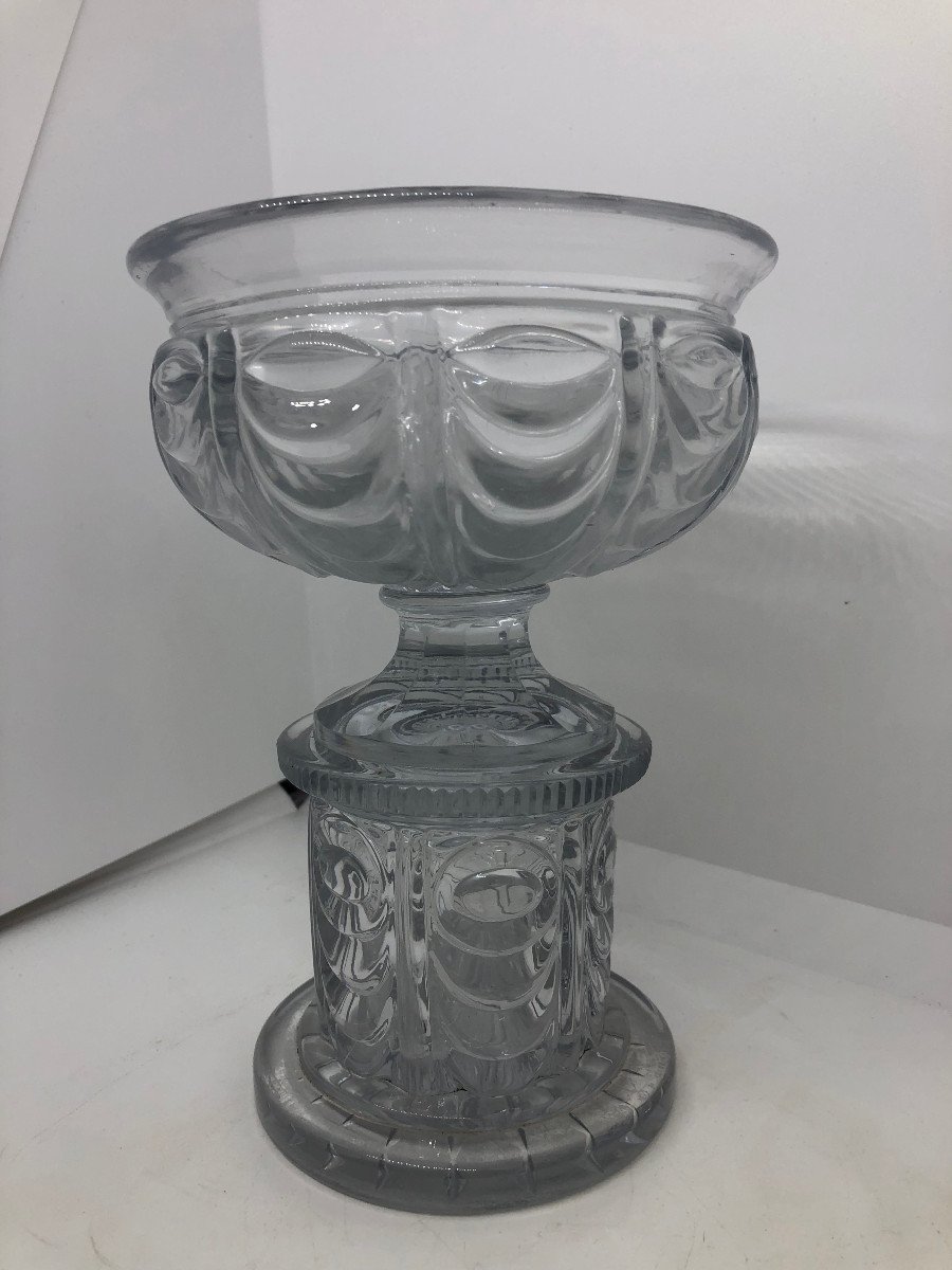 Coupe En Cristal Taille manifacture de Creusot o Baccarat Charles X -photo-1