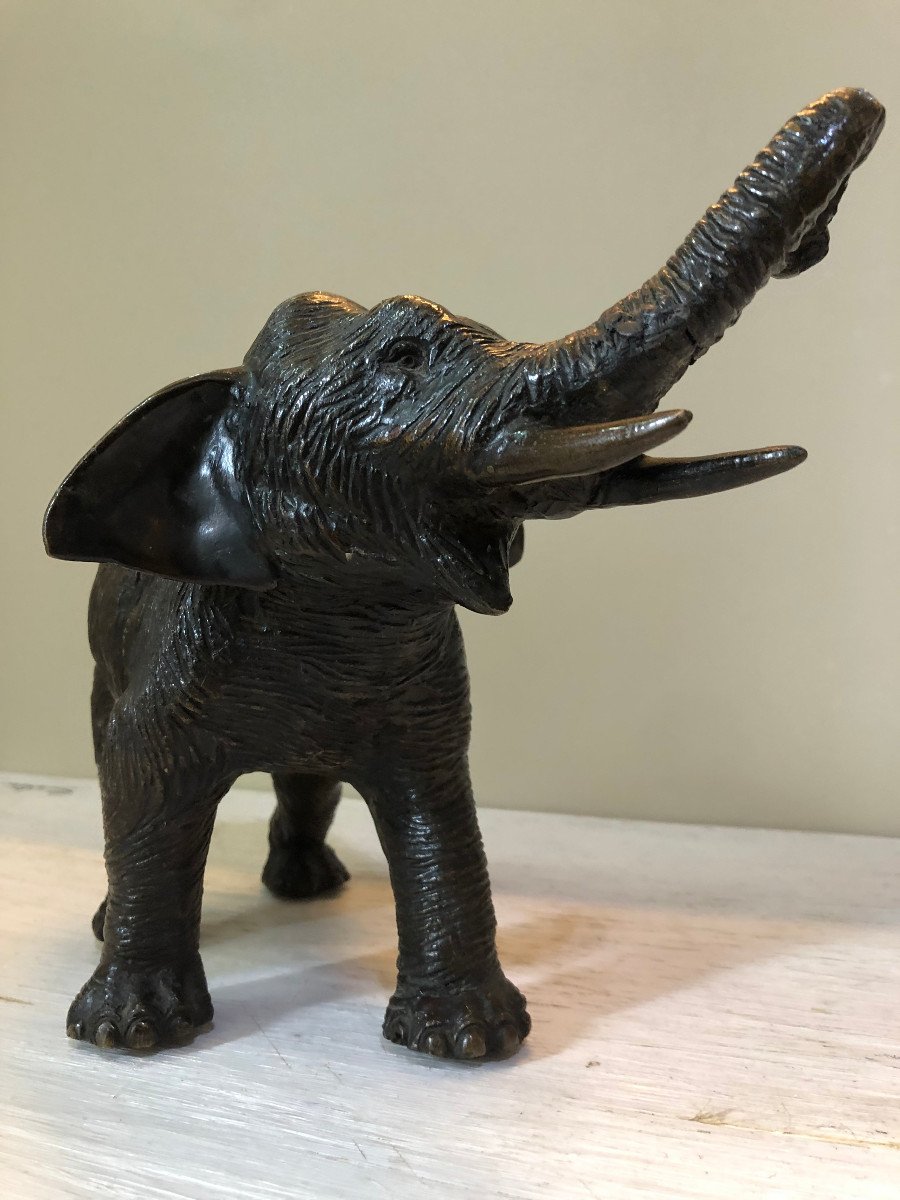 Elephant En Bronze Du XX Sec-photo-3