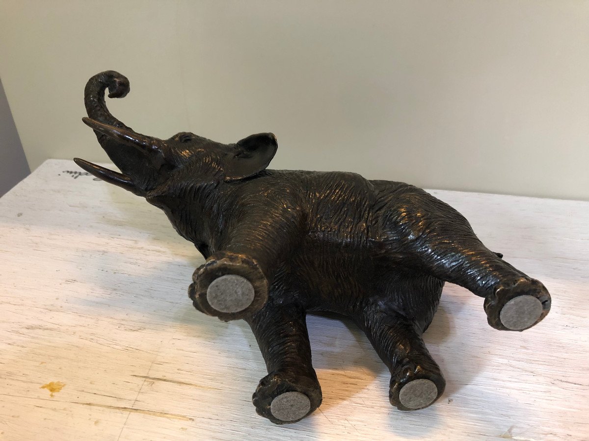 Elephant En Bronze Du XX Sec-photo-4