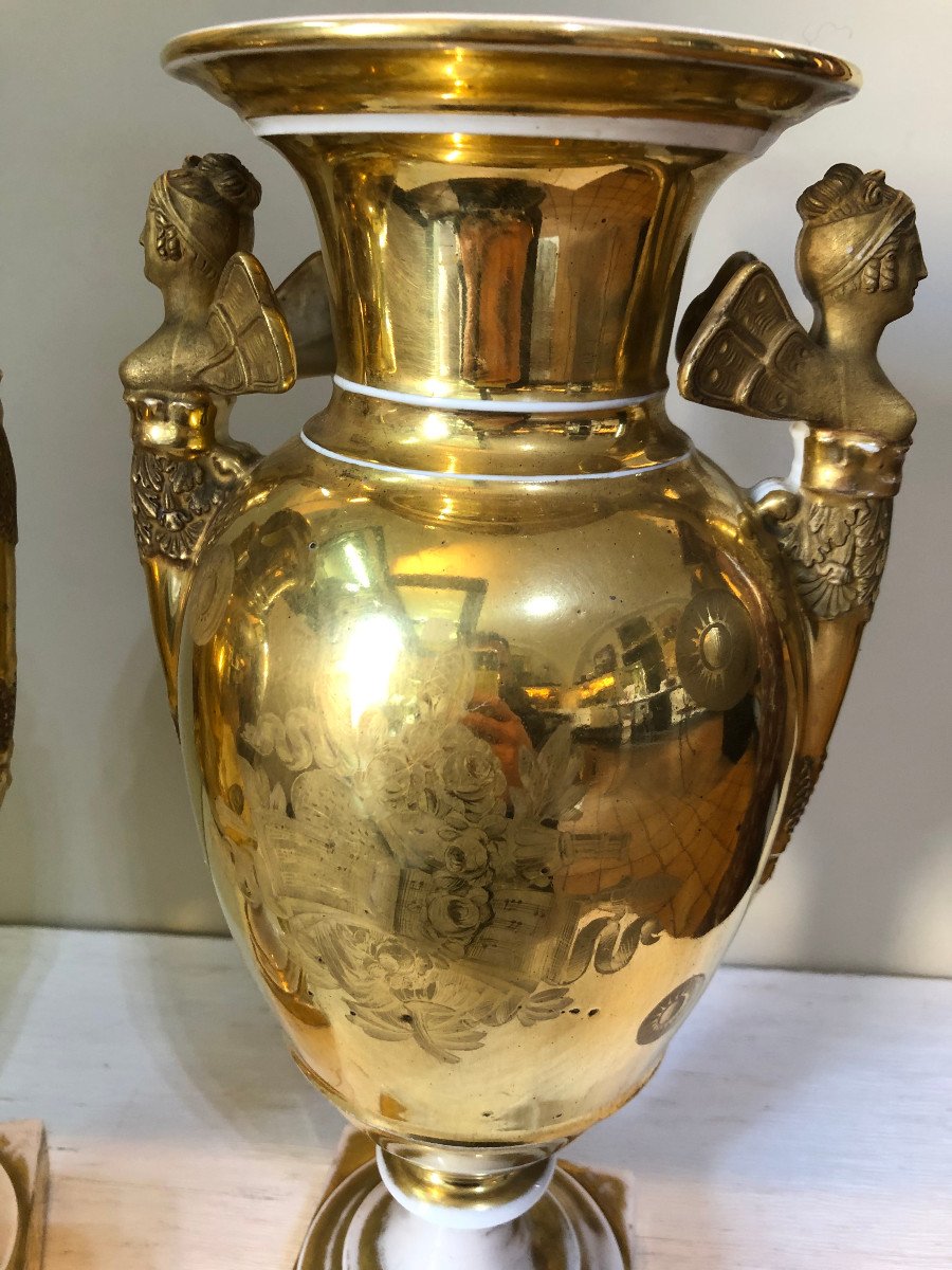 Paire De Vase En Porcelaine Empire -photo-5
