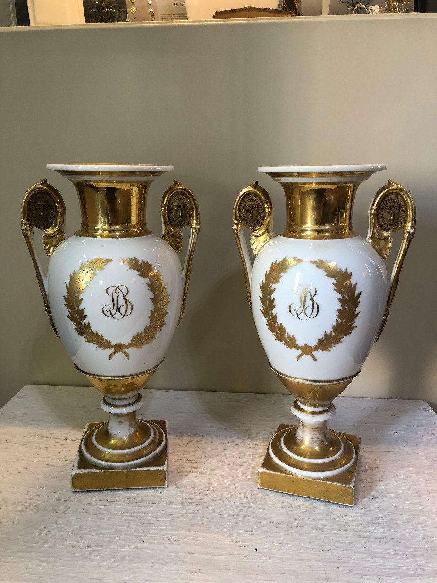 Paire De Vase En Porcelaine France Epoque Empire-photo-7