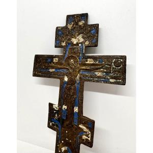Croce in bronzo smaltato Russia XVIII sec.