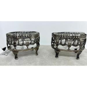 Saliere in argento XIX sec 