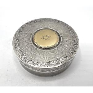 Round Box In Solid Silver And Vermeil