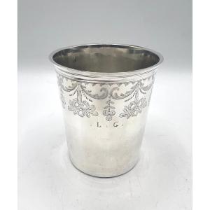 Straight Cup In Solid Silver For An Old Man