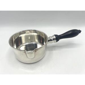 Solid Silver Saucepan With Wooden Handle