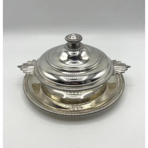Covered Bouillon Cube And Its Solid Silver Stand By Boin-taburet