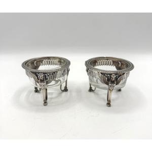 Pair Of Solid Silver Salad Servers, Hallmarked 2nd Cock