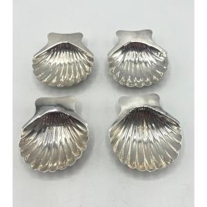 Suite Of 4 Shell-shaped Dishes In Sterling Silver