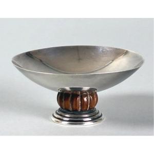 Solid Silver Baguier On Pedestal By Jean-elisée Puiforcat