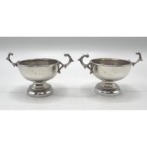 Pair Of Miniature Wedding Bowls Forming Salerons