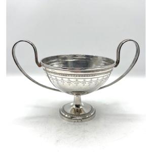 Bowl With 2 Handles In Sterling Silver, Hallmarked 1er Coq