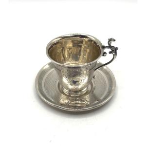 Moka Cup And Saucer In Sterling Silver