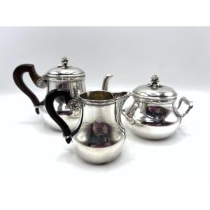 3-piece Egoiste Tea Service In Sterling Silver By Puiforcat