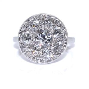 Diamond Art Deco Cluster Ring