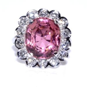 Pink Tourmaline And Diamond Entourage Ring
