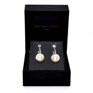 Diamond And Pearl Earrings