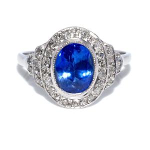 Art Deco Sapphire And Diamond Ring