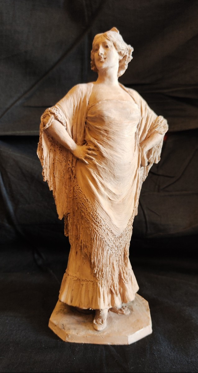Piccola scultura rappresentante spagnola