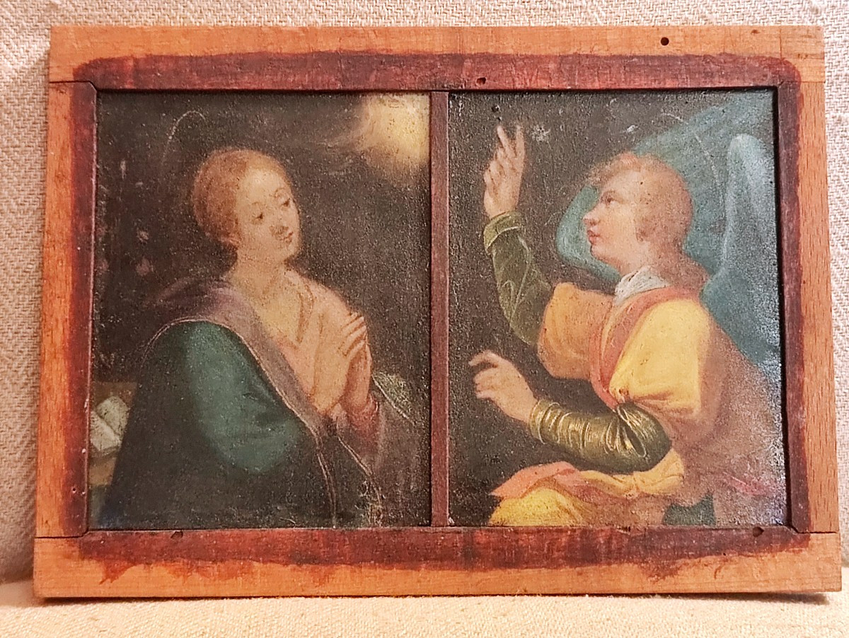 Dittico dipinto su rane