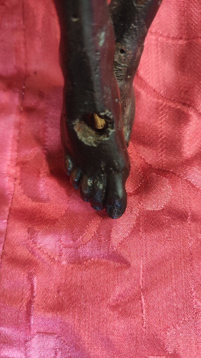 Cristo ligneocristo ligneo,scultura della seconda metà del seicento patina scura di epoca lavor-photo-1