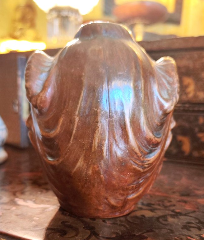 Piccolo vaso in terracotta ricoperto di rame-photo-2