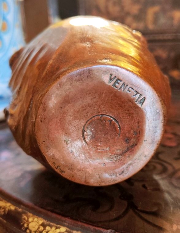 Piccolo vaso in terracotta ricoperto di rame-photo-3