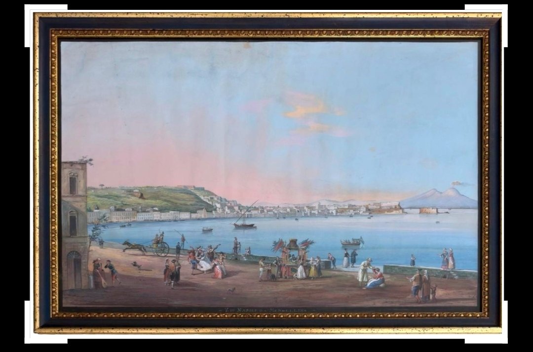 Grand tour gouaches 2 Vedute di Napoli e Pozzuoli -photo-2