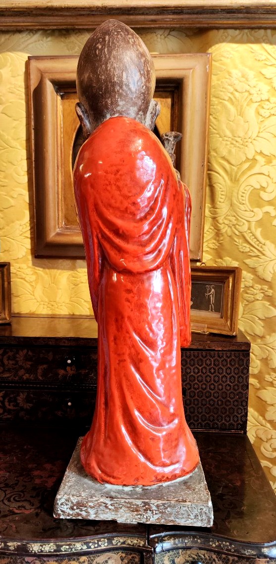 Coppia di statuine cinesicoppia di saggi cinesi,maiolica smaltata oggetti decorativi ad imitazi-photo-3