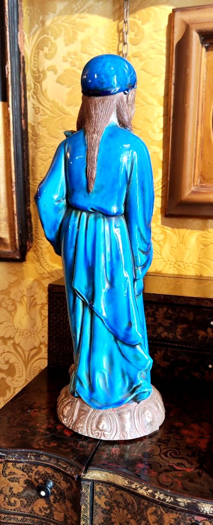 Coppia di statuine cinesicoppia di saggi cinesi,maiolica smaltata oggetti decorativi ad imitazi-photo-1