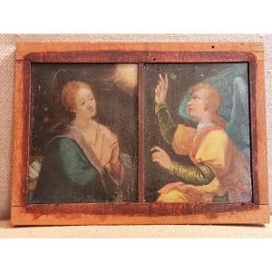 Dittico dipinto su rane