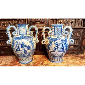 Coppia vasi Savonacoppia vasi savona, oggetti di grande decorazione 