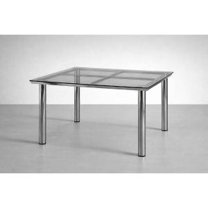 Glass And Chrome Steel Table – Attributed To Tobia Scarpa – 1970s