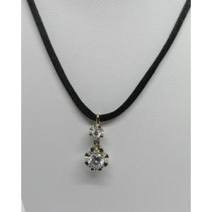 White Gold Pendant, With Zirconiums, Circa 1930-40.