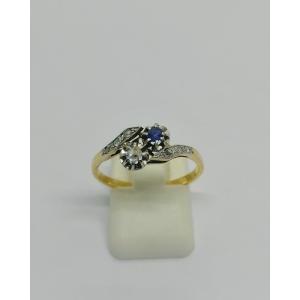 Rose Gold Ring, Small Model Toi Et Moi, Sapphire And Diamond Roses, Circa 1900-20.