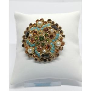 Tutti-frutti Brooch, In Colors And Stones, Signed Sphinx 1960-70.