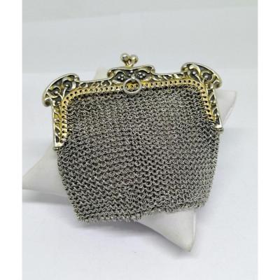 Aumônière Sterling Silver, With Gui Decor, Art Nouveau, Paris.