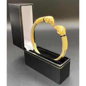 18k Gold Ram Head Forearm Bracelet