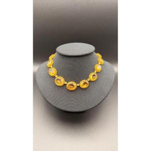Gold And Citrine Set From The Charles X Period.