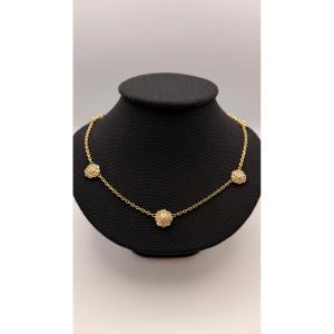 Belle époque Parure In 18 Carat Gold And Antique Diamonds.