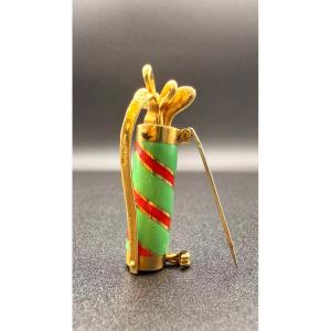 Golf Bag Brooch In 18-carat Yellow Gold – Boucheron. 