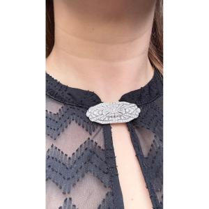 Art Deco Brooch In Gold And Platinum, Diamonds.