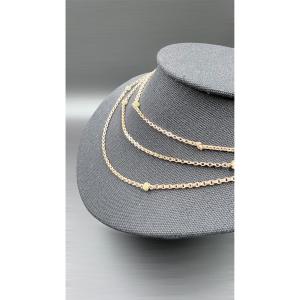 Sautoir In 18-carat Yellow Gold With Filigree Beads, 1950-1960s.
