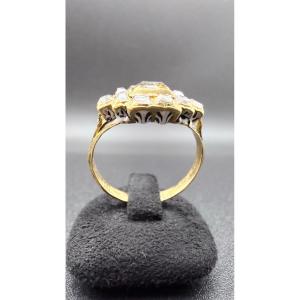 Ring In 18-carat Yellow Gold, Diamonds And Enamel - XVIIᵉ Siècle.
