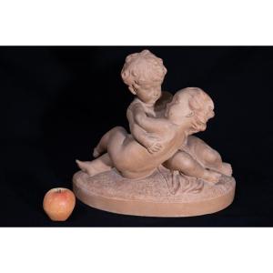 Terracotta Cherubs Signed Gori