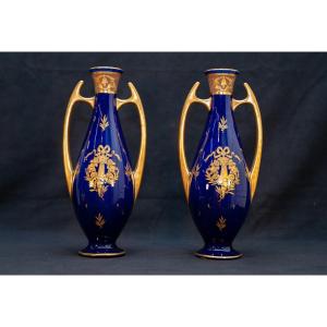 Pair Of Porcelain Vases From Tours