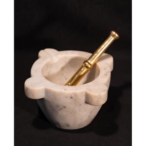 Carrara Marble Mortar, 19th Century